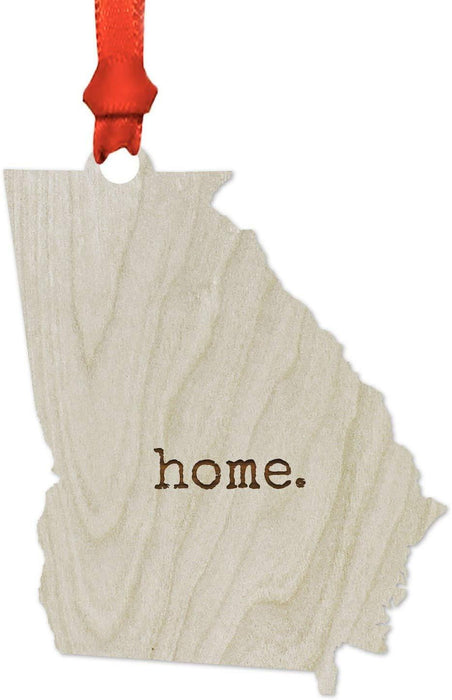 Laser Engraved Wood US State Christmas Ornament, Home-Set of 1-Andaz Press-Alabama-