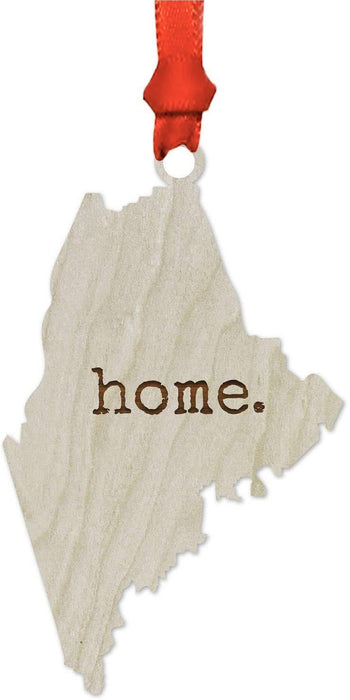Laser Engraved Wood US State Christmas Ornament, Home-Set of 1-Andaz Press-Maine-