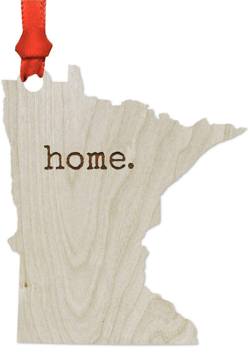 Laser Engraved Wood US State Christmas Ornament, Home-Set of 1-Andaz Press-Minnesota-
