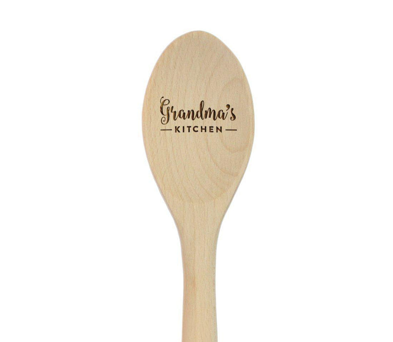 Laser Engraved Wooden Mixing Spoon, For Her-Set of 1-Andaz Press-Grandma's Kitchen-