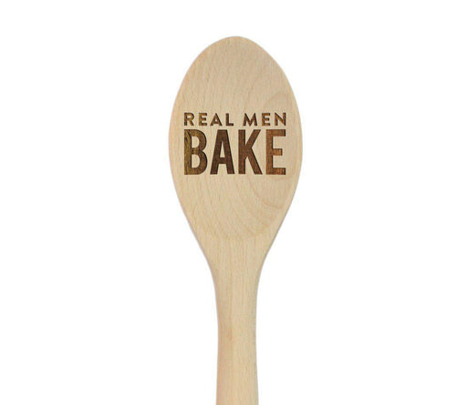 Laser Engraved Wooden Mixing Spoon, For Him-Set of 1-Andaz Press-Real Men Bake-