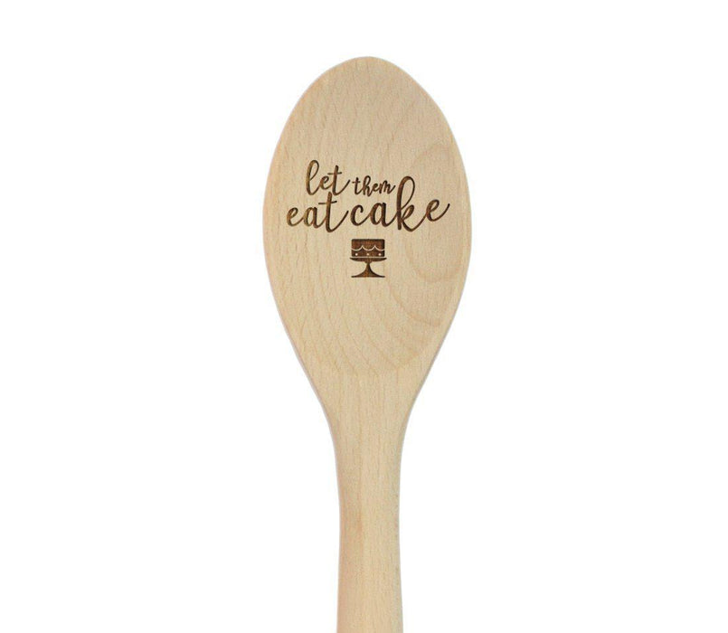 Laser Engraved Wooden Mixing Spoon-Set of 1-Andaz Press-Let Them Eat Cake-