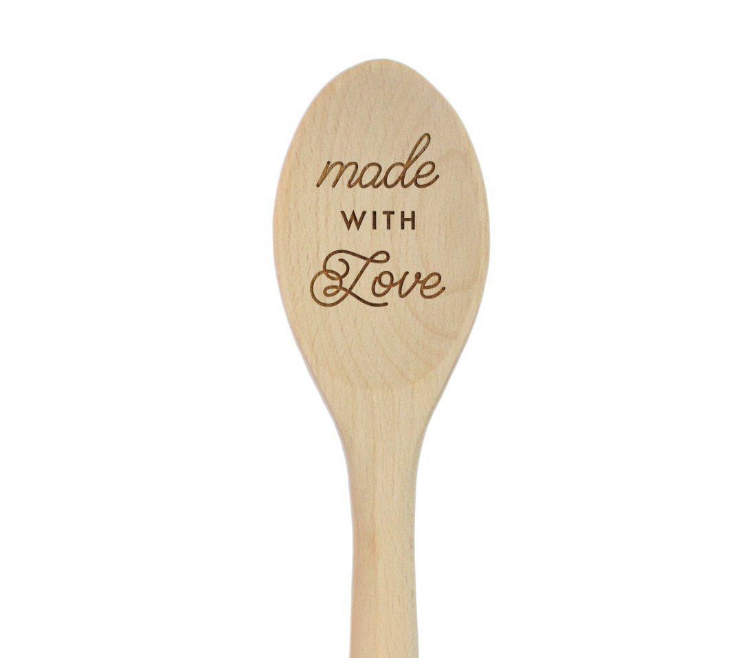 Laser Engraved Wooden Mixing Spoon-Set of 1-Andaz Press-Made With Love-