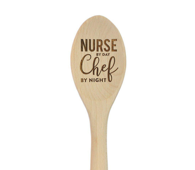Laser Engraved Wooden Mixing Spoon-Set of 1-Andaz Press-Nurse By Day-