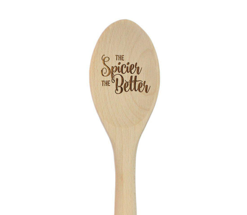 Laser Engraved Wooden Mixing Spoon-Set of 1-Andaz Press-The Spicier the Better-