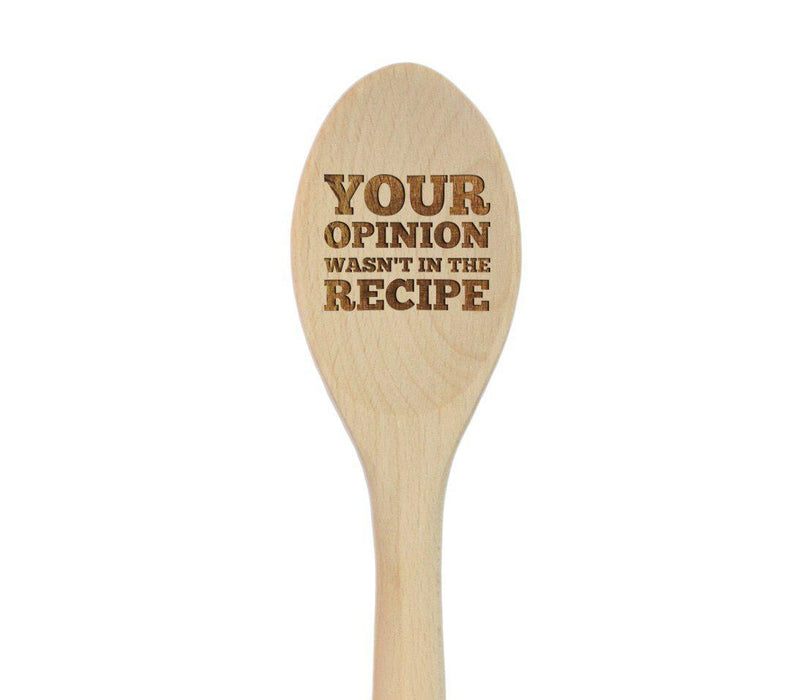 Laser Engraved Wooden Mixing Spoon-Set of 1-Andaz Press-Your Opinion-