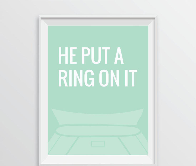 Laundry Room Wall Art Decor Graphic Signs & Prints-Set of 1-Andaz Press-He Put a Ring on It Shirt Collar Shirt Graphic-