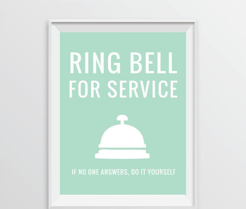 Laundry Room Wall Art Decor Graphic Signs & Prints-Set of 1-Andaz Press-Laundry Room, Ring Bell for Service-