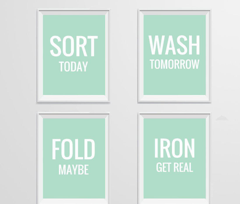 Laundry Room Wall Art Decor Graphic Signs & Prints-Set of 1-Andaz Press-Sort Today, Wash Tomorrow, Fold Maybe, Iron Get Real-