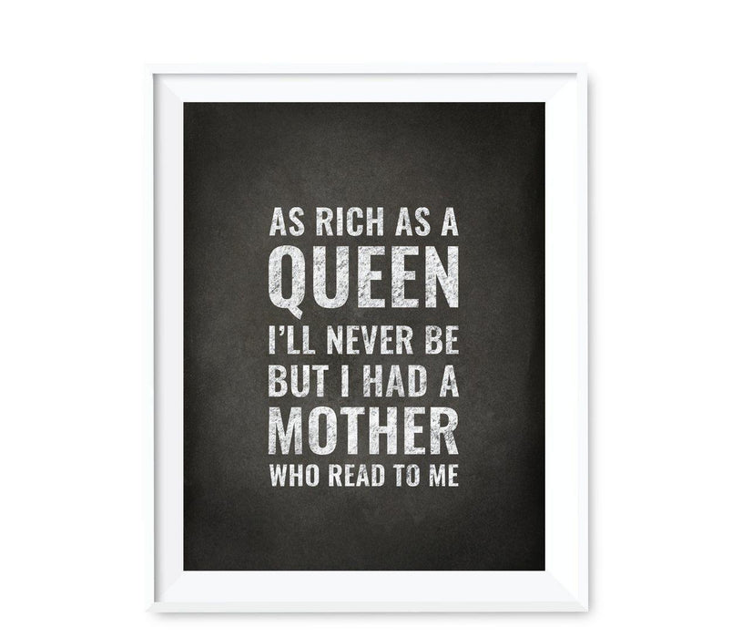 Library Wall Art Graphic Signs & Poster Prints-Set of 1-Andaz Press-Show me a family of readers-