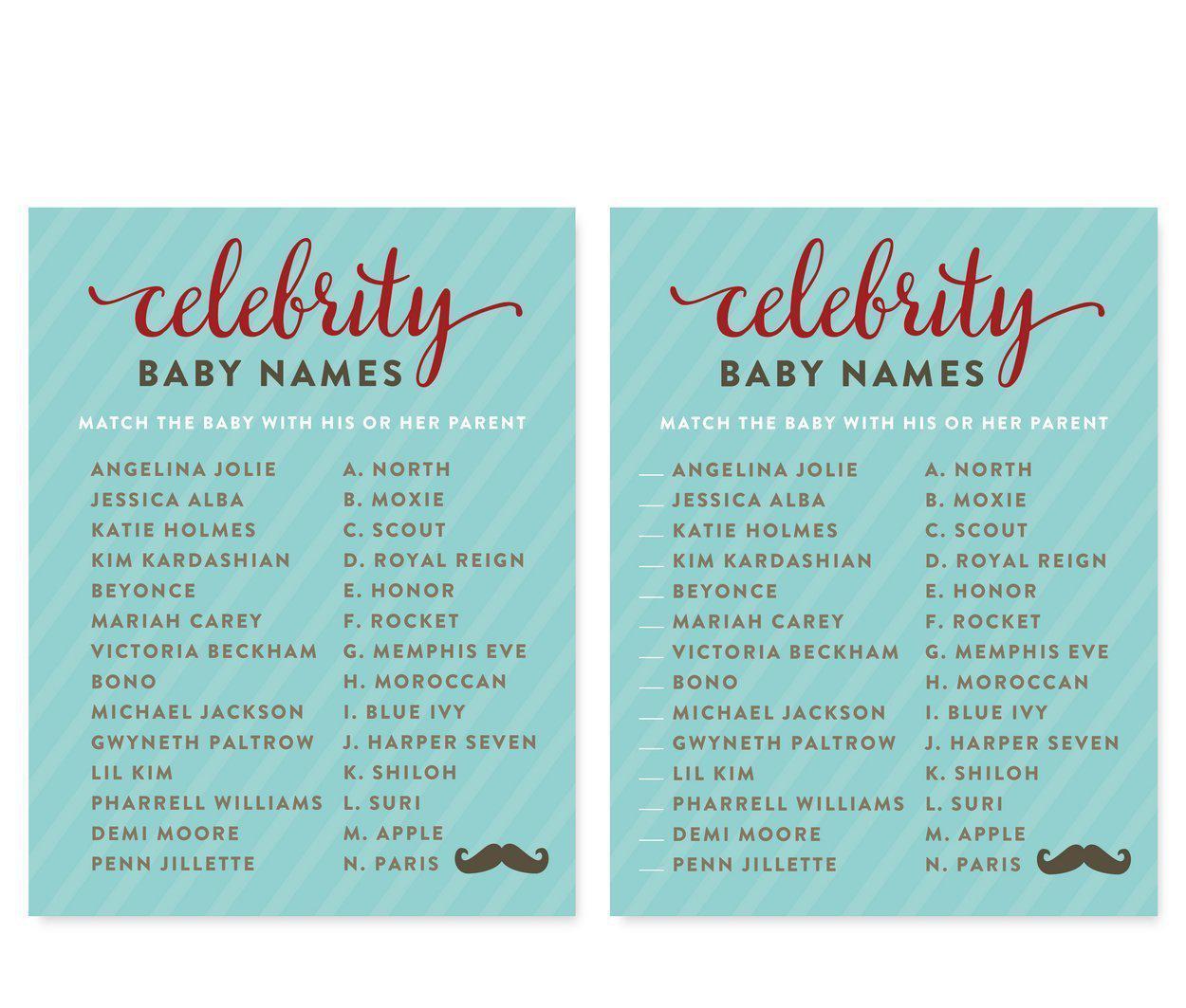 Lil Man Mustache Boy Baby Shower Games & Fun Activities-Set of 1-Andaz Press-Diaper Thoughts-