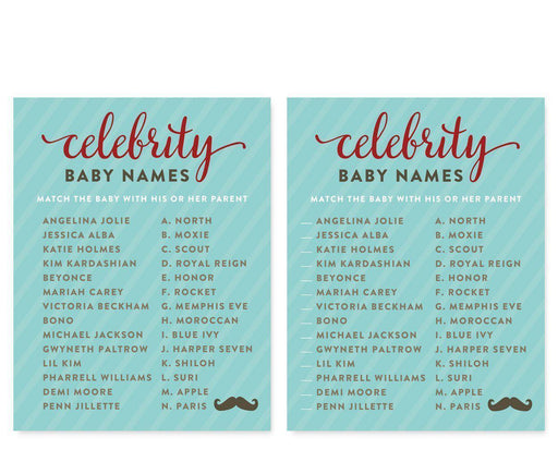 Lil Man Mustache Boy Baby Shower Games & Fun Activities-Set of 1-Andaz Press-Diaper Thoughts-