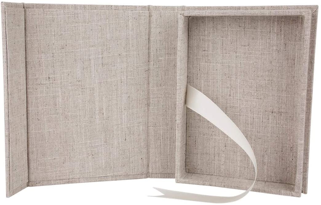 Linen Photo Box 4 x 6-Inch Keepsake Box-Set of 1-Koyal Wholesale-Natural-