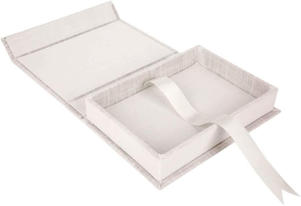 Linen Photo Box 4 x 6-Inch Keepsake Box-Set of 1-Koyal Wholesale-Ivory-