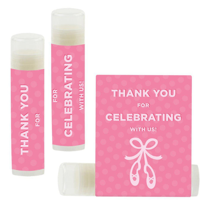 Lip Balm Birthday Party Favors, Thank You for Celebrating with Us-Set of 12-Andaz Press-Ballet-