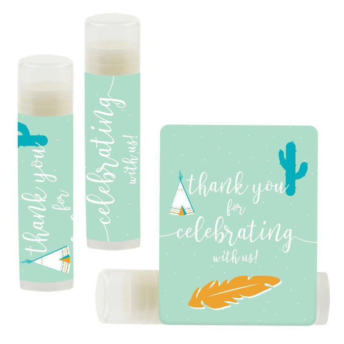 Lip Balm Birthday Party Favors, Thank You for Celebrating with Us-Set of 12-Andaz Press-Cactus-