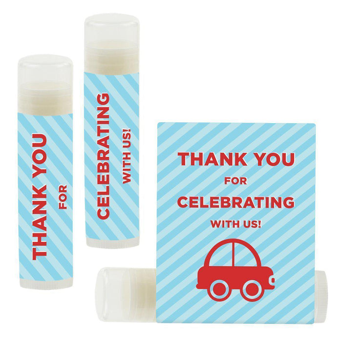 Lip Balm Birthday Party Favors, Thank You for Celebrating with Us-Set of 12-Andaz Press-Car-