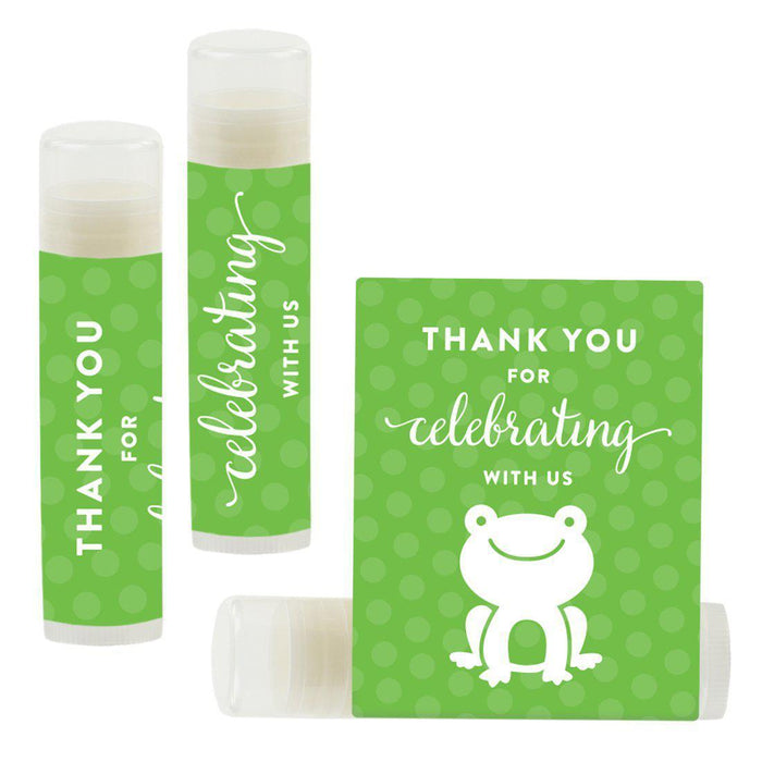 Lip Balm Birthday Party Favors, Thank You for Celebrating with Us-Set of 12-Andaz Press-Frog-
