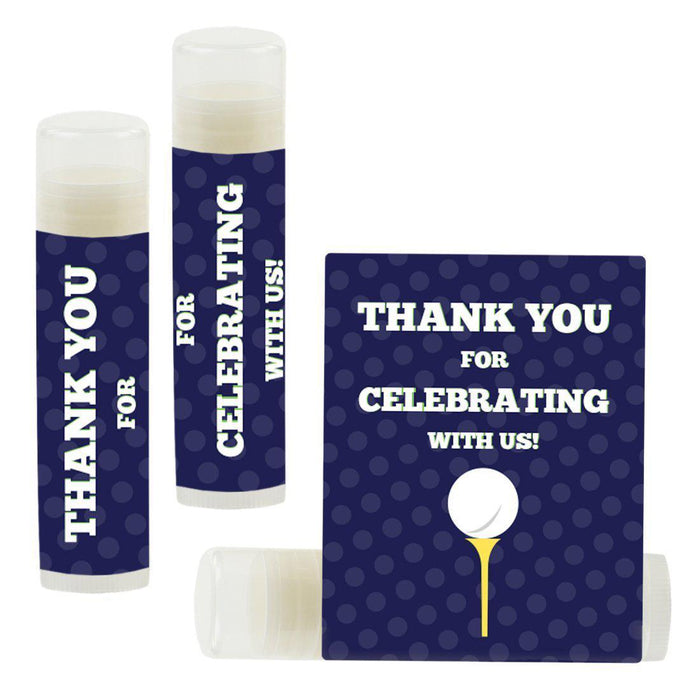 Lip Balm Birthday Party Favors, Thank You for Celebrating with Us-Set of 12-Andaz Press-Golf-