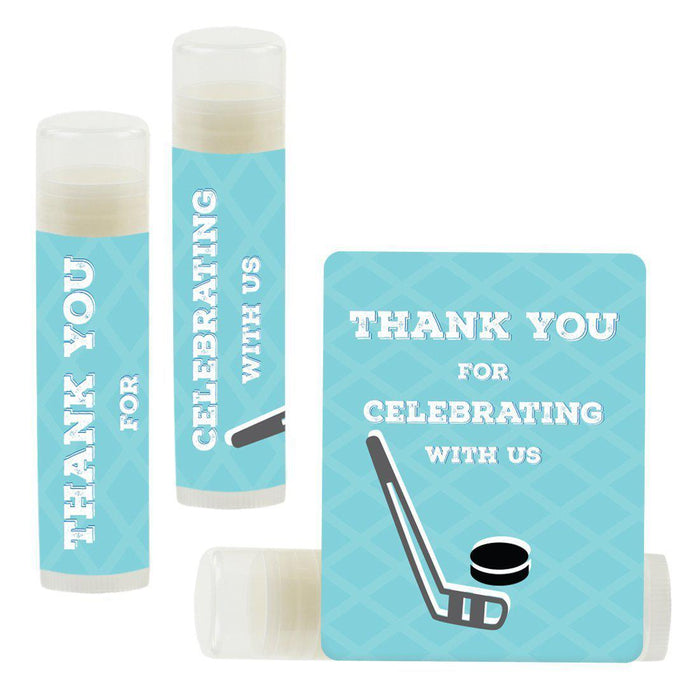 Lip Balm Birthday Party Favors, Thank You for Celebrating with Us-Set of 12-Andaz Press-Hockey-