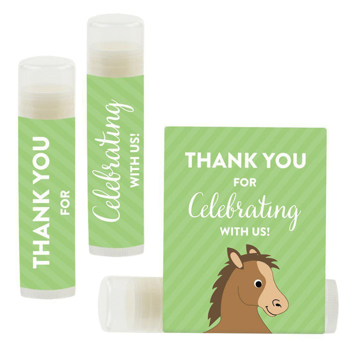 Lip Balm Birthday Party Favors, Thank You for Celebrating with Us-Set of 12-Andaz Press-Horse-