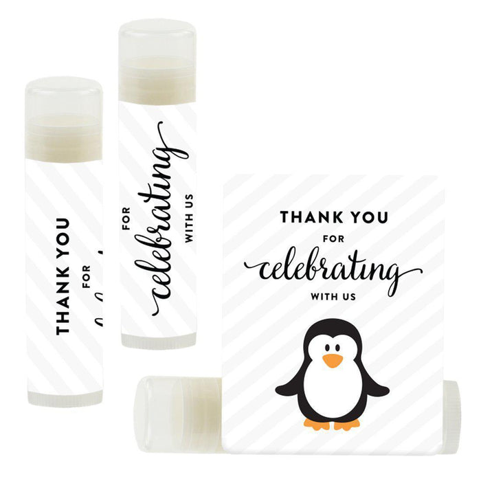 Lip Balm Birthday Party Favors, Thank You for Celebrating with Us-Set of 12-Andaz Press-Penguin-