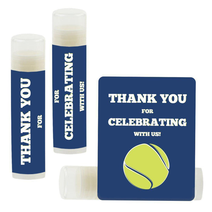 Lip Balm Birthday Party Favors, Thank You for Celebrating with Us-Set of 12-Andaz Press-Tennis-