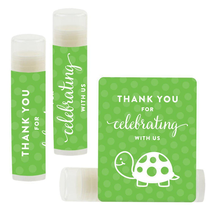 Lip Balm Birthday Party Favors, Thank You for Celebrating with Us-Set of 12-Andaz Press-Turtle-
