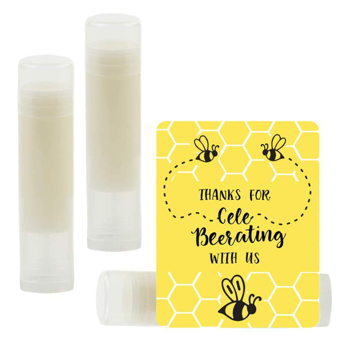 Little Bee Black and Yellow Baby Shower, Lip Balm Favors-Set of 12-Andaz Press-Thanks for Celebeerating with US-