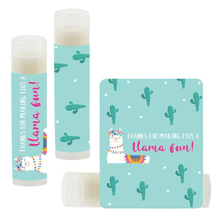 Llama and Cactus Party Lip Balm Party Favors-Set of 12-Andaz Press-Llama Balma-