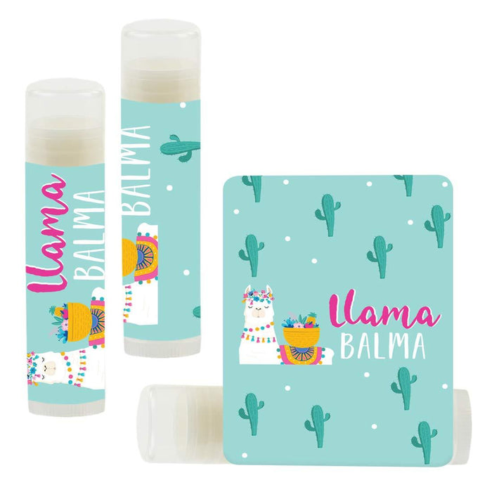 Llama and Cactus Party Lip Balm Party Favors-Set of 12-Andaz Press-Llama Balma-