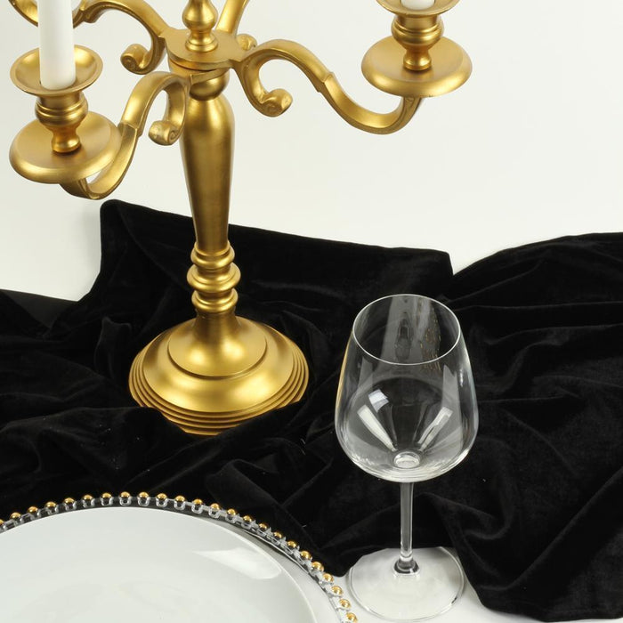 Long Velvet Table Runner 19" x 120"-Set of 1-Koyal Wholesale-Champagne-