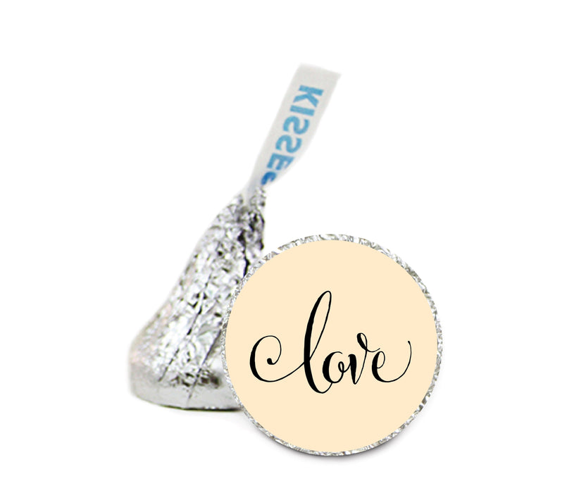 Love Wedding Hershey's Kiss Stickers-Set of 216-Andaz Press-Ivory-