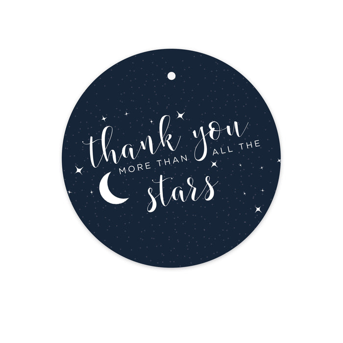 Love You to the Moon and Back Wedding Round Circle Gift Tags-Set of 24-Andaz Press-