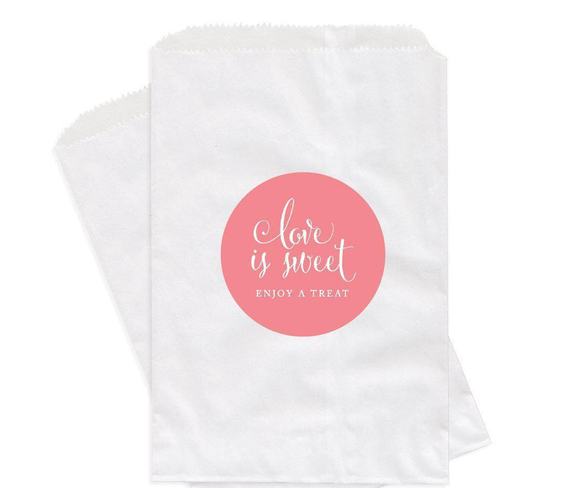 Love is Sweet Enjoy a Treat Favor Bags-Set of 24-Andaz Press-Coral-
