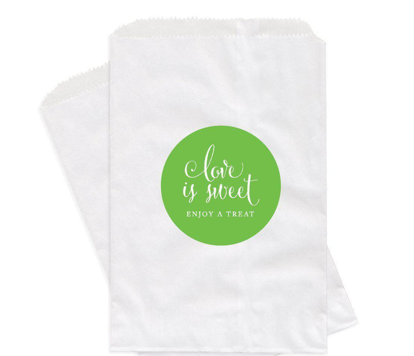 Love is Sweet Enjoy a Treat Favor Bags-Set of 24-Andaz Press-Kiwi Green-