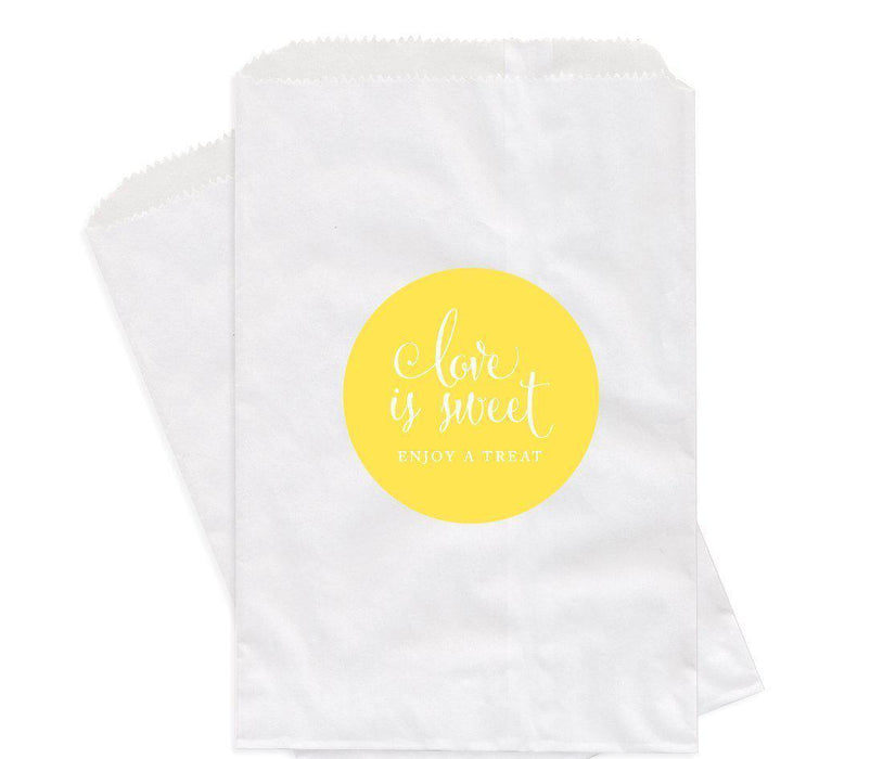 Love is Sweet Enjoy a Treat Favor Bags-Set of 24-Andaz Press-Yellow-
