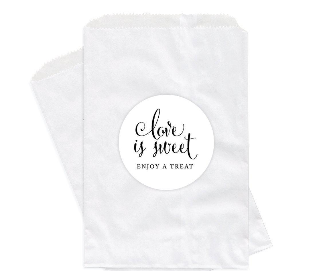 Love is Sweet Enjoy a Treat Favor Bags-Set of 24-Andaz Press-White-
