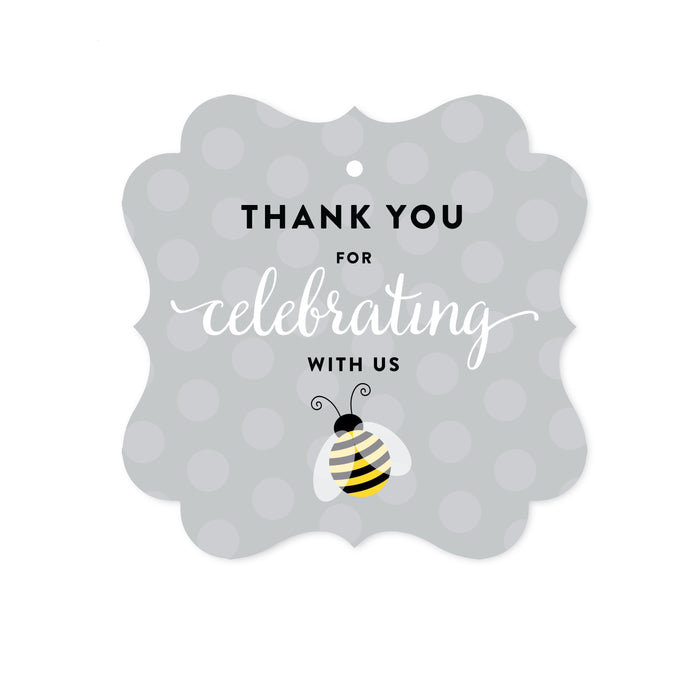 Mama to Bee Bumblebee Gender Neutral Baby Shower Fancy Frame Gift Tags-Set of 24-Andaz Press-