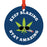 Marijuana Pot Cannabis Weed Round Metal Christmas Ornaments-Set of 1-Andaz Press-Keep Blazing-