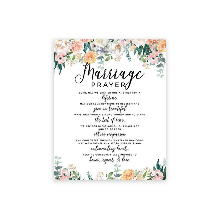 Marriage Prayer Canvas Wall Art Decor, Wedding Registry Marriage Ideas-Set of 1-Andaz Press-Black Chalkboard-