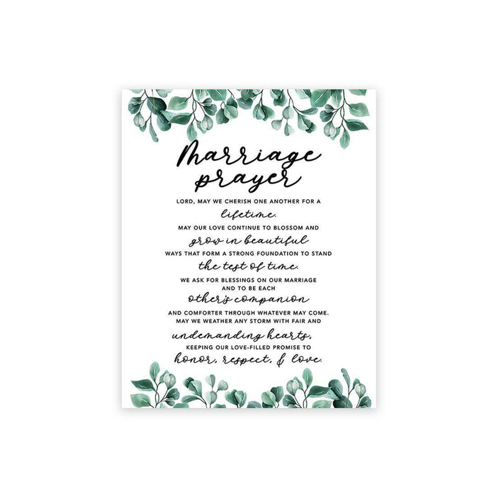 Marriage Prayer Canvas Wall Art Decor, Wedding Registry Marriage Ideas-Set of 1-Andaz Press-Eucalyptus Greenery-