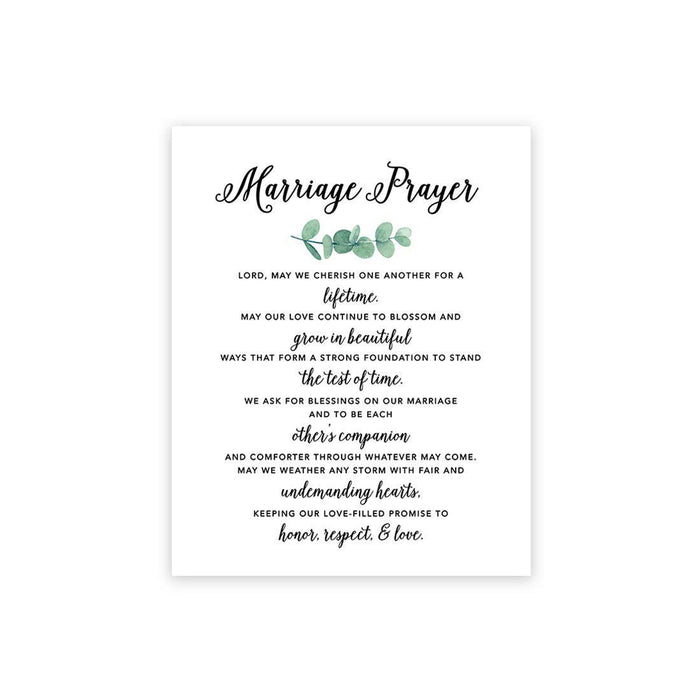 Marriage Prayer Canvas Wall Art Decor, Wedding Registry Marriage Ideas-Set of 1-Andaz Press-Minimal Eucalyptus-