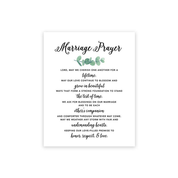 Marriage Prayer Canvas Wall Art Decor, Wedding Registry Marriage Ideas-Set of 1-Andaz Press-Minimal Eucalyptus-