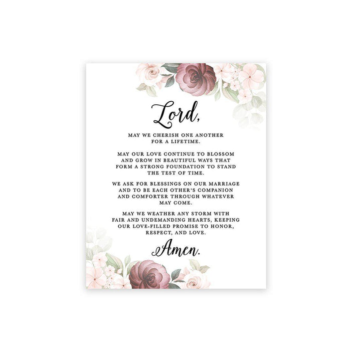 Marriage Prayer Canvas Wall Art Decor, Wedding Registry Marriage Ideas-Set of 1-Andaz Press-Pink and Burgundy-
