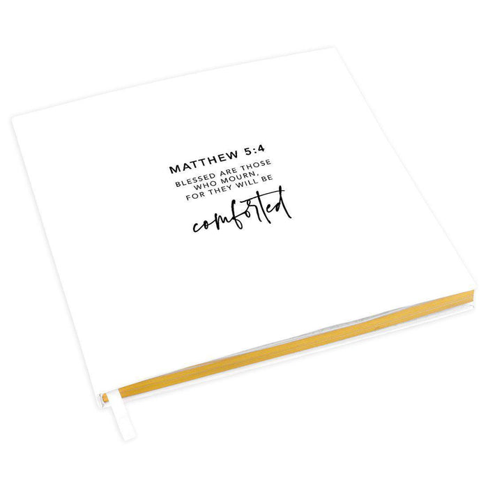 Memorial Biblical Guestbook with Gold Accents, Bible Verse, Scrapbook, Photo Album-Set of 1-Andaz Press-Romans 6:4-