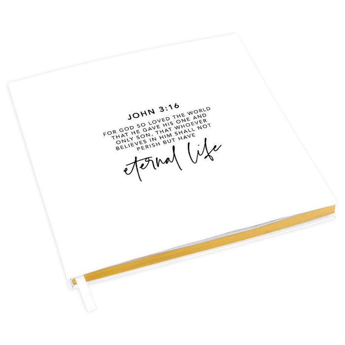 Memorial Biblical Guestbook with Gold Accents, Bible Verse, Scrapbook, Photo Album-Set of 1-Andaz Press-Romans 6:4-