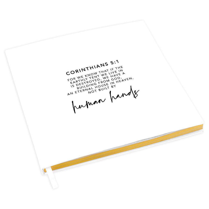 Memorial Biblical Guestbook with Gold Accents, Bible Verse, Scrapbook, Photo Album-Set of 1-Andaz Press-Romans 6:4-