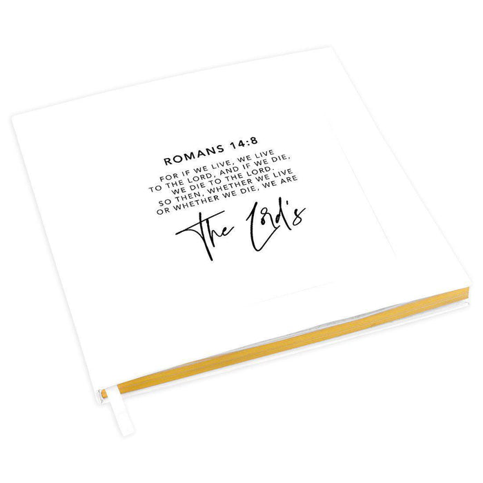 Memorial Biblical Guestbook with Gold Accents, Bible Verse, Scrapbook, Photo Album-Set of 1-Andaz Press-Romans 6:4-