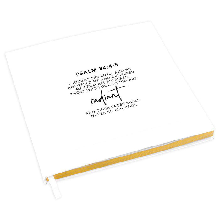 Memorial Biblical Guestbook with Gold Accents, Bible Verse, Scrapbook, Photo Album-Set of 1-Andaz Press-Romans 6:4-